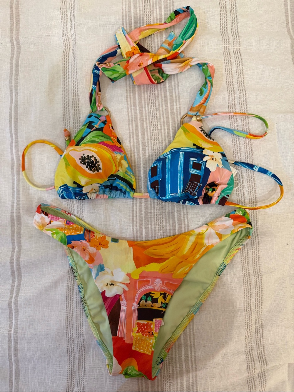 Seafolly Cuba Slide Triangle Bikini Top and Bottoms SET